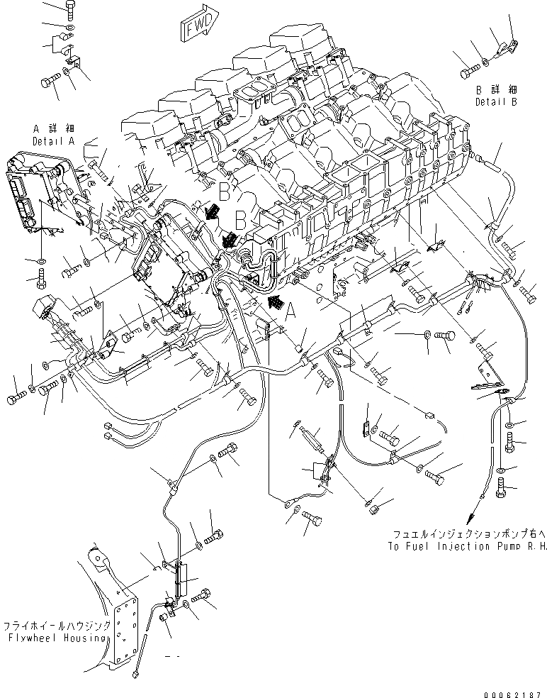 Схема запчастей Komatsu SAA12V140E-3B - ЭЛЕКТР. ЭЛЕКТРОПРОВОДКА (/) (ОСНОВН. Э/ПРОВОДКА ГРУППА) (CLD МЕСТН. СПЕЦ-Я.)(№-) ДВИГАТЕЛЬ