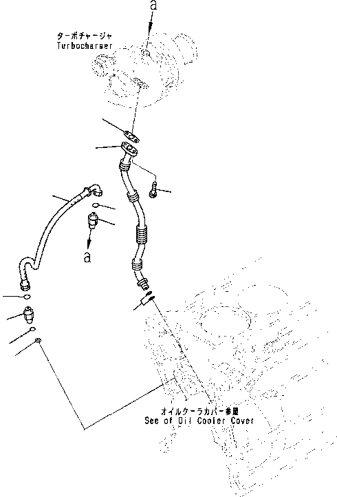Схема запчастей Komatsu SAA4D102E-2E - МАСЛОПРОВОДЯЩИЕ ТРУБКИ ТУРБОНАГНЕТАТЕЛЯ ДВИГАТЕЛЬ