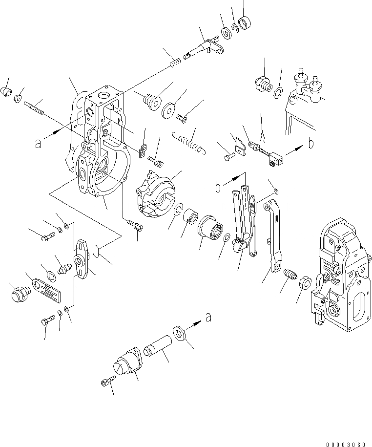 Схема запчастей Komatsu SAA4D102E-2E - ТОПЛ. НАСОС (РЕГУЛЯТОР) (/) (ВНУТР. ЧАСТИ) ДВИГАТЕЛЬ