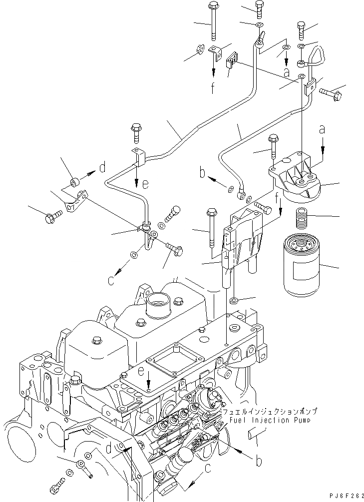 Схема запчастей Komatsu SAA4D102E-2E - ТРУБЫ ТОПЛ. ФИЛЬТРА ДВИГАТЕЛЬ