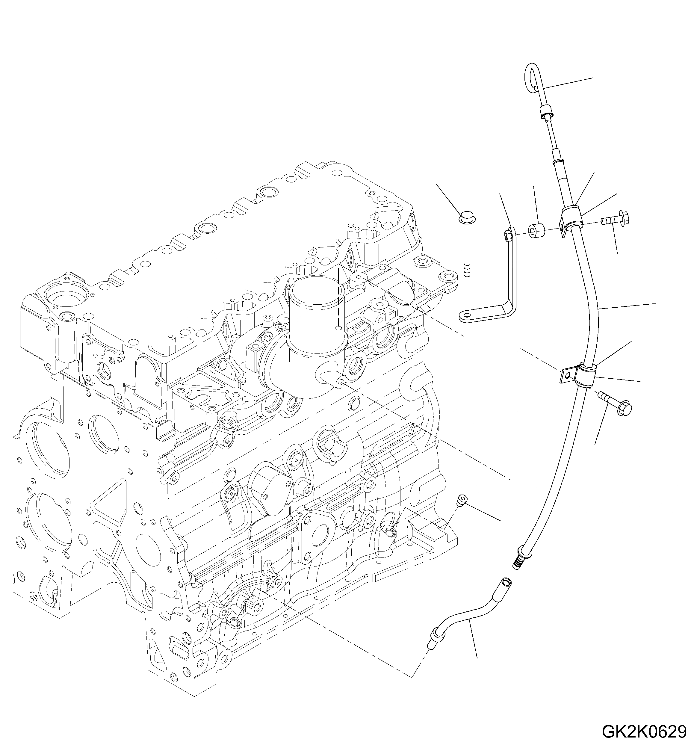 Схема запчастей Komatsu SAA4D107E-1A - МАСЛ. ЩУП AA ДВИГАТЕЛЬ