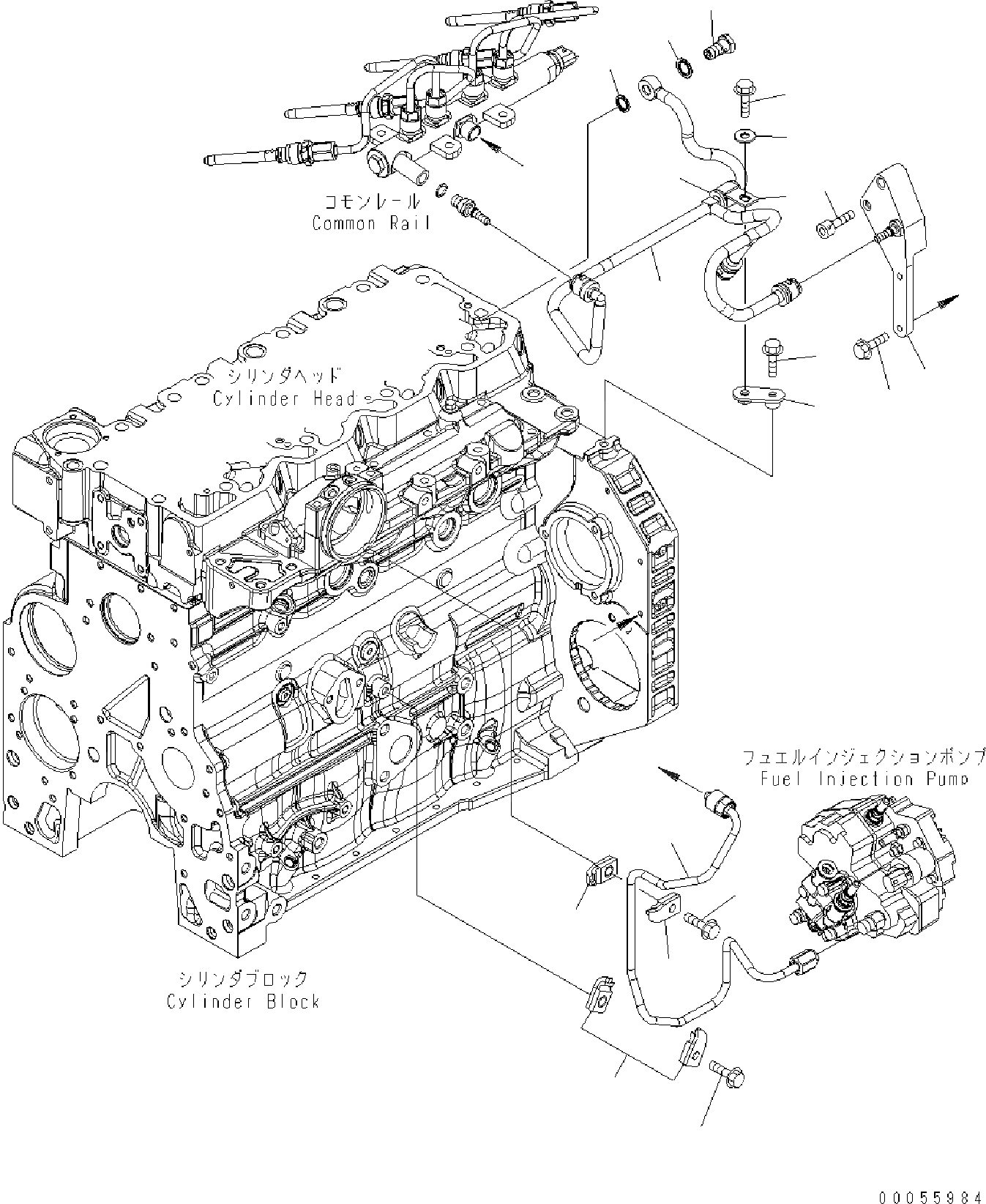 Схема запчастей Komatsu SAA4D107E-1A - ТОПЛИВОПРОВОД. AA ДВИГАТЕЛЬ