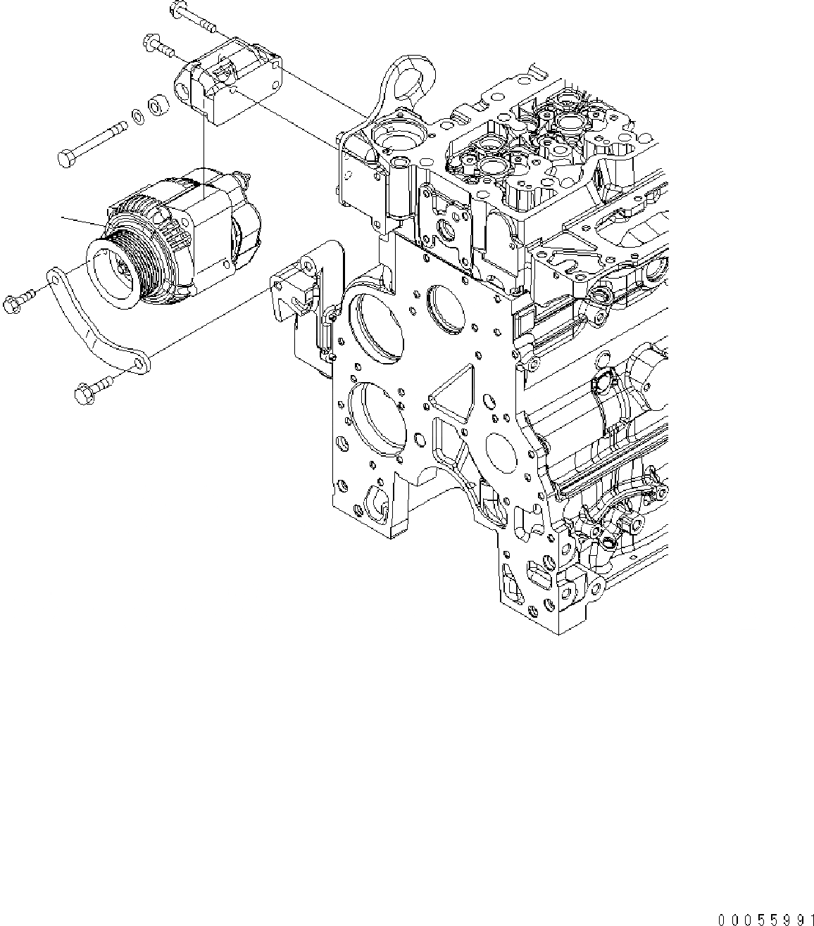 Схема запчастей Komatsu SAA4D107E-1A - ГЕНЕРАТОР (A) AA ДВИГАТЕЛЬ