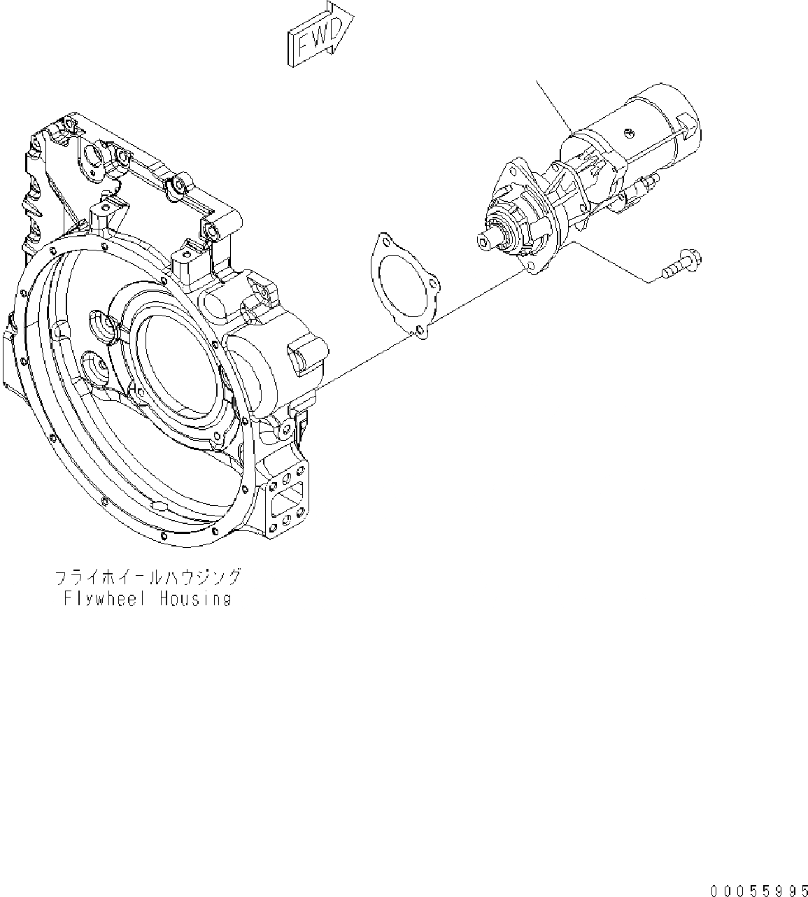 Схема запчастей Komatsu SAA4D107E-1A - СТАРТЕР (.KW) AA ДВИГАТЕЛЬ