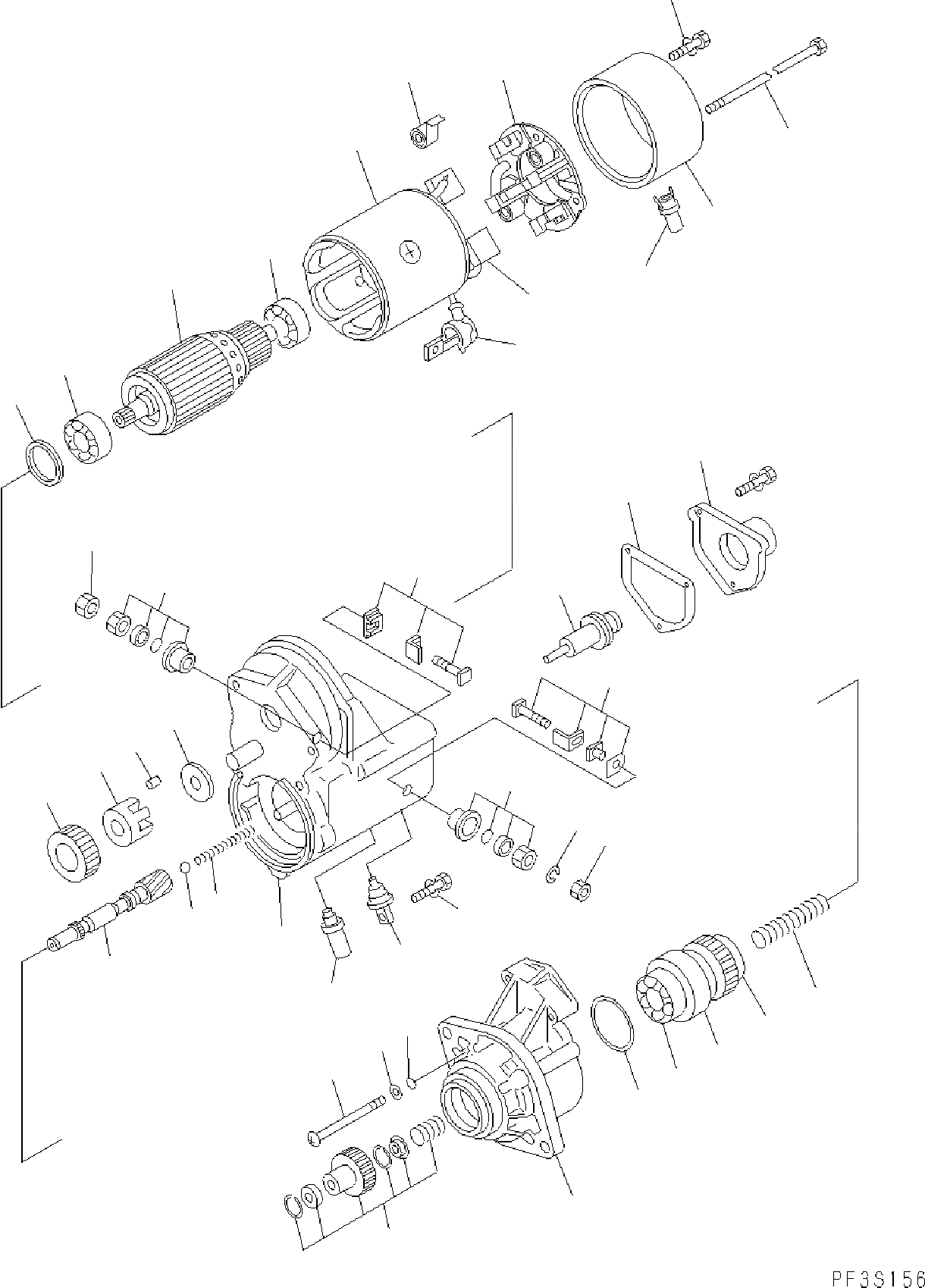 Схема запчастей Komatsu SAA4D107E-1A - СТАРТЕР (.KW) (ВНУТР. ЧАСТИ) AA ДВИГАТЕЛЬ