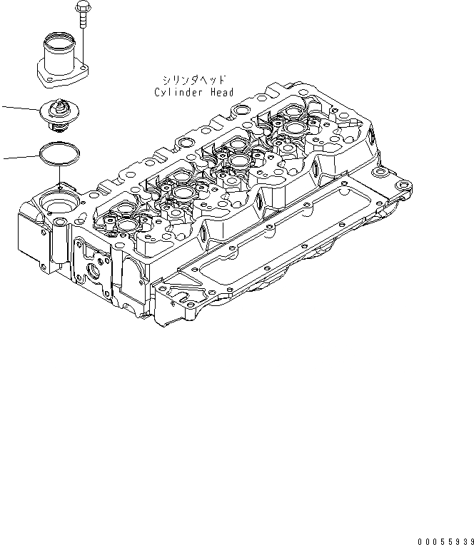 Схема запчастей Komatsu SAA4D107E-1C-W - ТЕРМОСТАТ ДВИГАТЕЛЬ