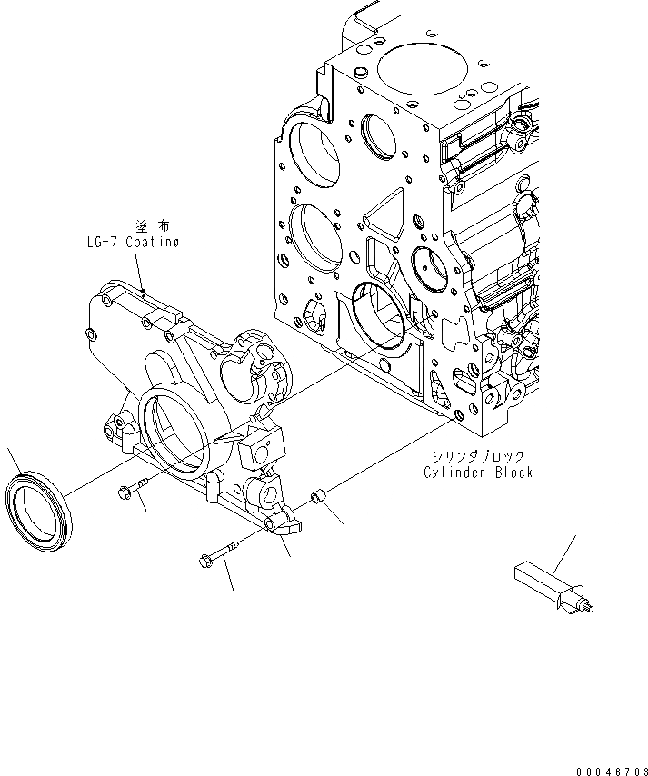 Схема запчастей Komatsu SAA4D107E-1C-W - ПЕРЕДН. ПРИВОД COVER ДВИГАТЕЛЬ