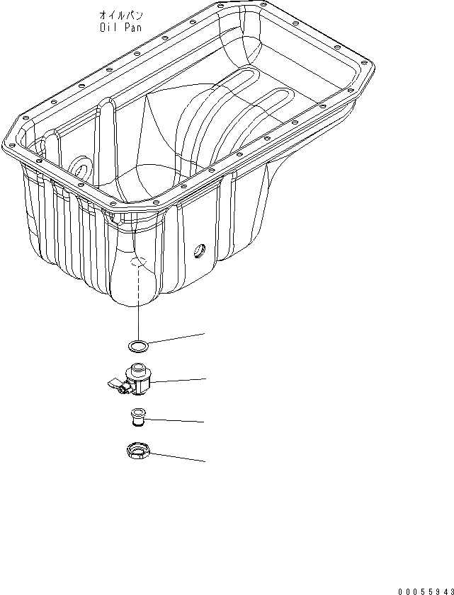 Схема запчастей Komatsu SAA4D107E-1C-W - МАСЛЯНЫЙ ПОДДОН ДРЕНАЖН. ДВИГАТЕЛЬ