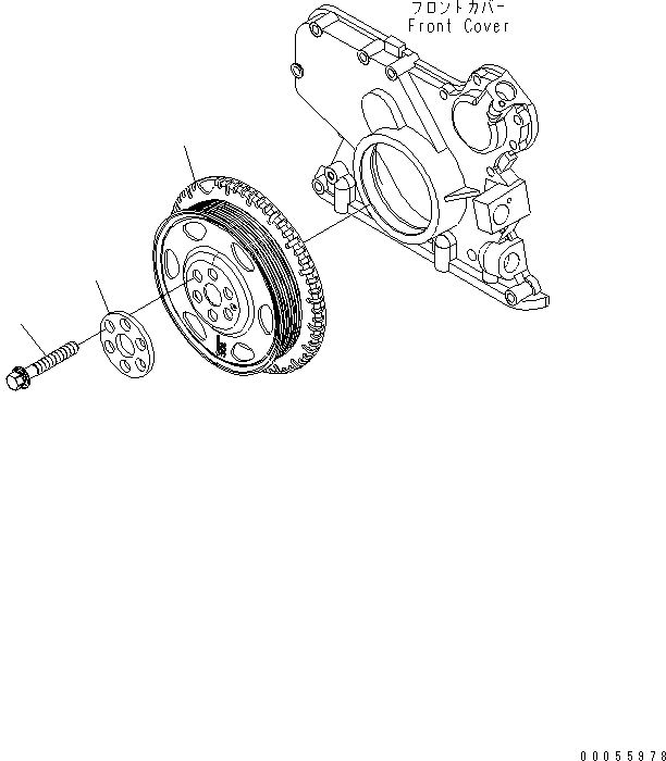 Схема запчастей Komatsu SAA4D107E-1C-W - ДЕМПФЕР ДВИГАТЕЛЬ