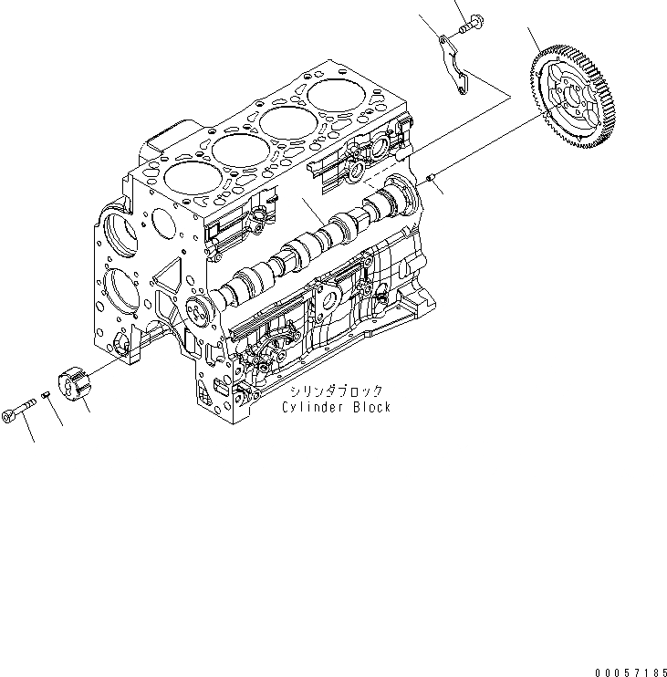 Схема запчастей Komatsu SAA4D107E-1C-W - РАСПРЕДВАЛ ДВИГАТЕЛЬ