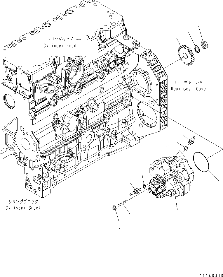 Схема запчастей Komatsu SAA4D107E-1C-W - ТОПЛ. НАСОС ДВИГАТЕЛЬ