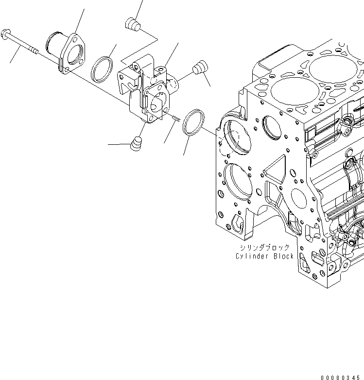 Схема запчастей Komatsu SAA4D107E-1C-W - ВОДН. ВХОДН. СОЕДИН-Е(№7-) ДВИГАТЕЛЬ