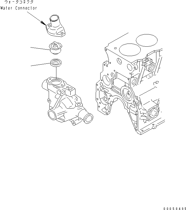 Схема запчастей Komatsu SAA4D95LE-5L-W - ТЕРМОСТАТ ДВИГАТЕЛЬ