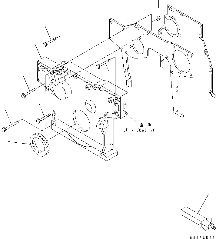 Схема запчастей Komatsu SAA4D95LE-5L-W - ПЕРЕДН. ПРИВОД COVER ДВИГАТЕЛЬ