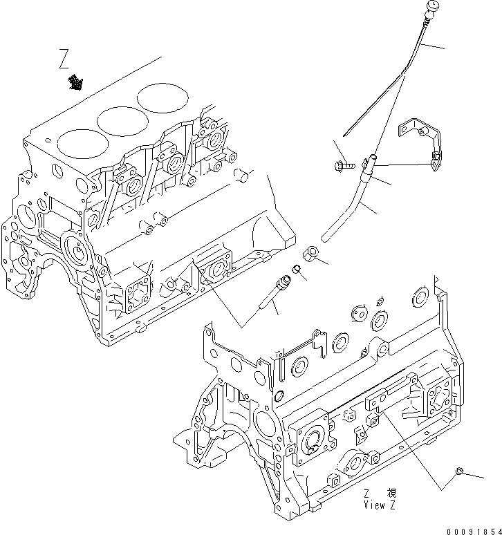 Схема запчастей Komatsu SAA4D95LE-5L-W - МАСЛ. ЩУП(№-) ДВИГАТЕЛЬ