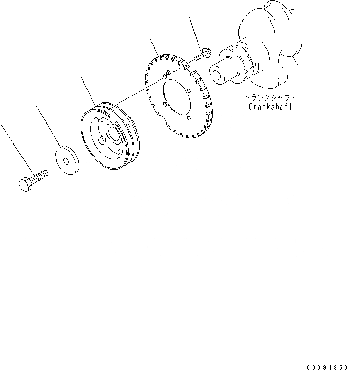 Схема запчастей Komatsu SAA4D95LE-5L-W - ДЕМПФЕР(№-) ДВИГАТЕЛЬ