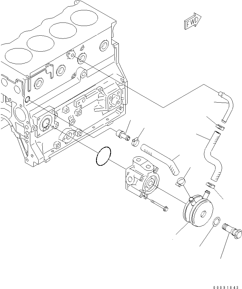 Схема запчастей Komatsu SAA4D95LE-5L-W - МАСЛООХЛАДИТЕЛЬ(№-) ДВИГАТЕЛЬ