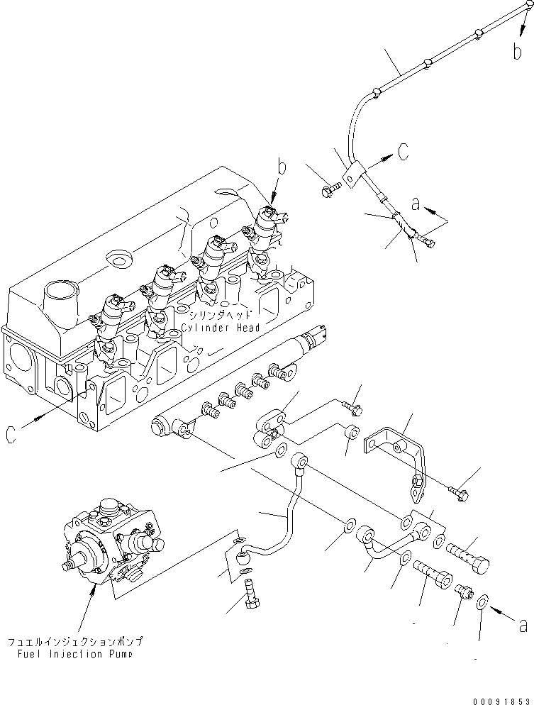 Схема запчастей Komatsu SAA4D95LE-5L-W - ТРУБЫ ТОПЛ. ФИЛЬТРА(№-) ДВИГАТЕЛЬ