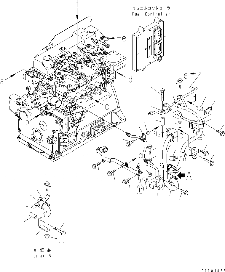 Схема запчастей Komatsu SAA4D95LE-5L-W - ПРОВОДКА(№-) ДВИГАТЕЛЬ