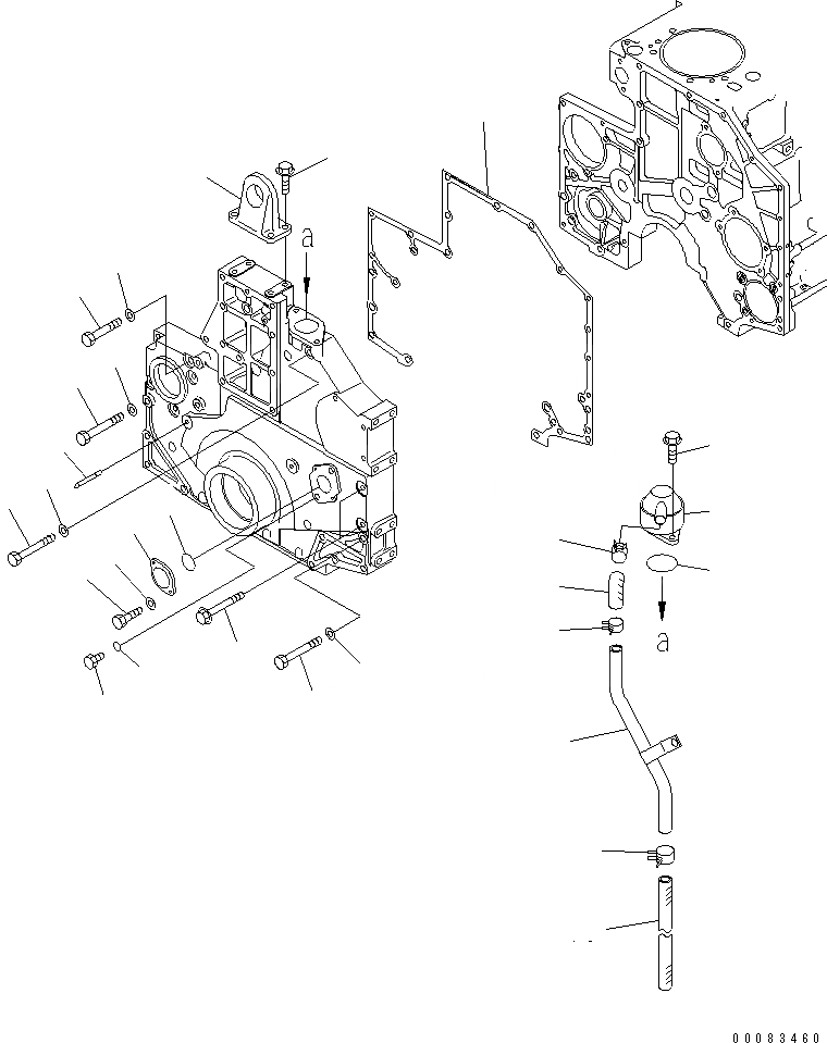 Схема запчастей Komatsu SAA6D140E-3B - ПЕРЕДН. КРЫШКАКРЕПЛЕНИЕ И САПУН ДВИГАТЕЛЬ