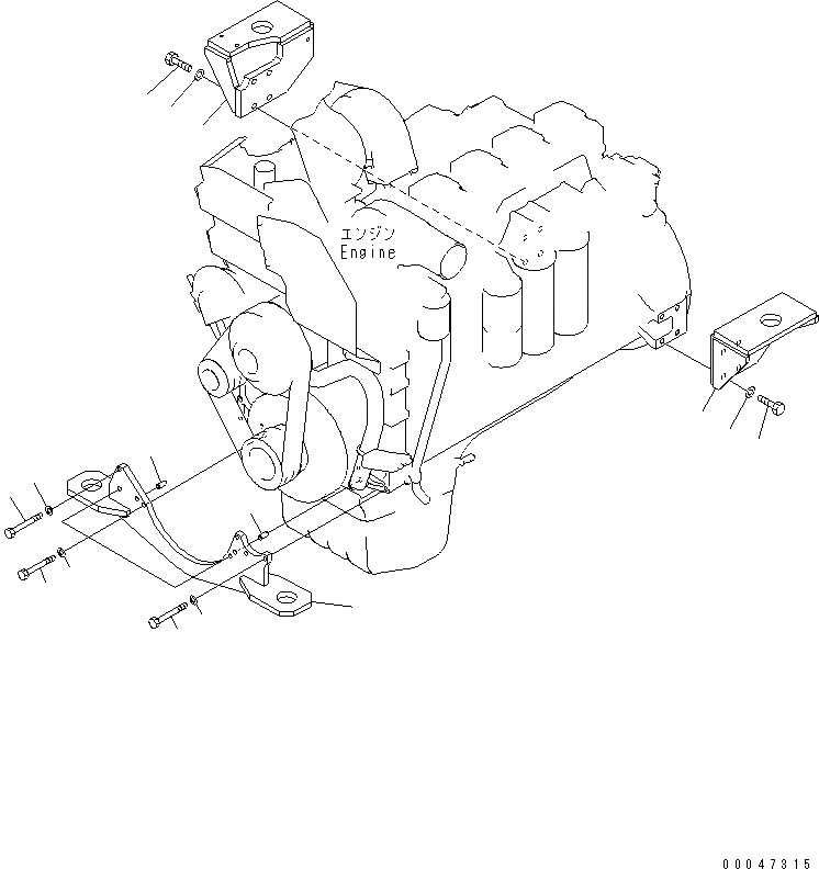 Схема запчастей Komatsu SAA6D140E-3B - КРЕПЛЕНИЕ ДВИГАТЕЛЯ ДВИГАТЕЛЬ