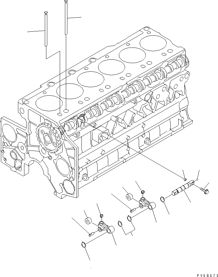 Схема запчастей Komatsu SAA6D140E-3B - ТОЛКАТЕЛЬ КЛАПАНА ДВИГАТЕЛЬ