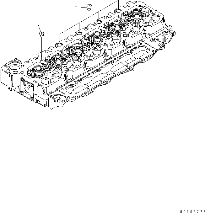 Схема запчастей Komatsu SAA6D107E-1C - БЛОК ЦИЛИНДРОВ (КАБИНА ОБОГРЕВАТЕЛЬ. PORT ЗАГЛУШКА) ДВИГАТЕЛЬ