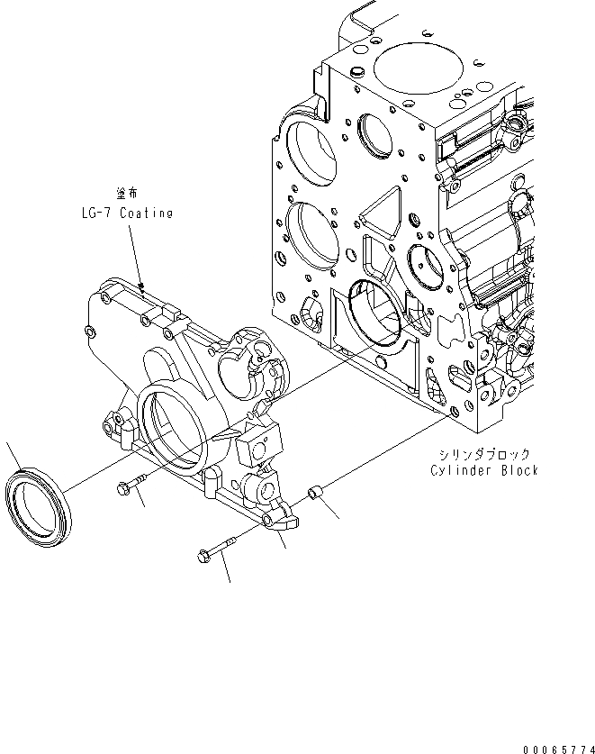 Схема запчастей Komatsu SAA6D107E-1C - ПРИВОД COVER ДВИГАТЕЛЬ