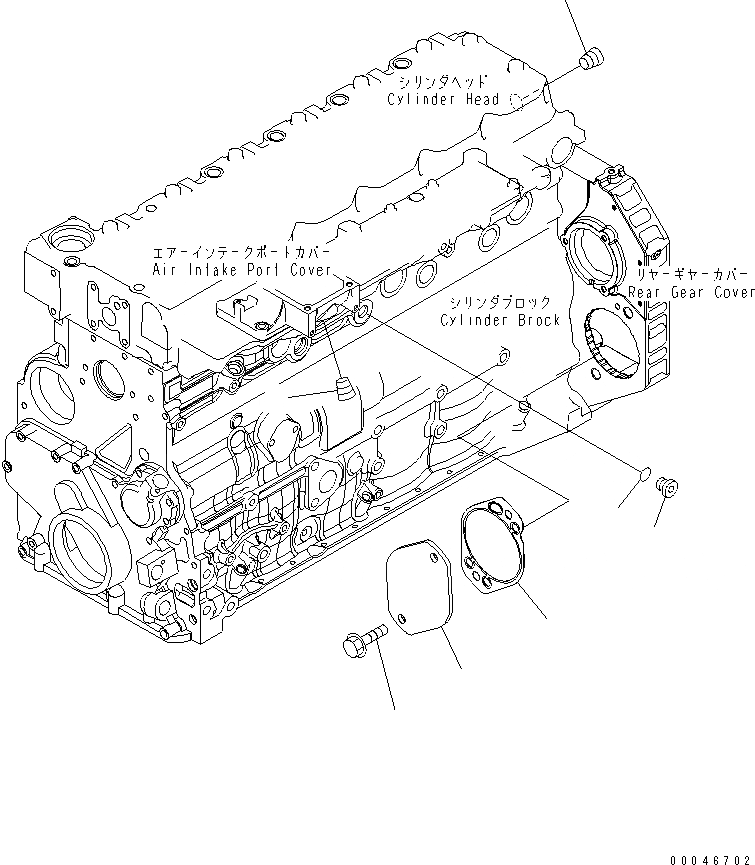 Схема запчастей Komatsu SAA6D107E-1C - ЗАДН. ЗУБЧАТ. ПЕРЕДАЧА АКСЕССУАРЫ ПРИВОД COVER ДВИГАТЕЛЬ