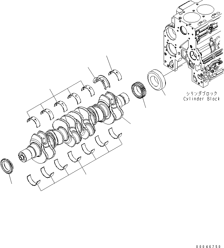 Схема запчастей Komatsu SAA6D107E-1C - КОЛЕНВАЛ ДВИГАТЕЛЬ