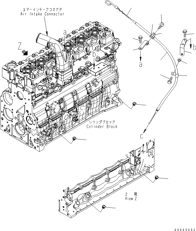 Схема запчастей Komatsu SAA6D107E-1C - ДВИГАТЕЛЬ МАСЛ. ЩУП ДВИГАТЕЛЬ