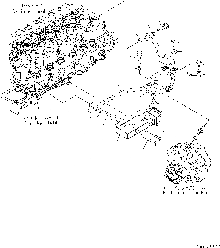 Схема запчастей Komatsu SAA6D107E-1C - ТОПЛИВОПРОВОД. ДВИГАТЕЛЬ