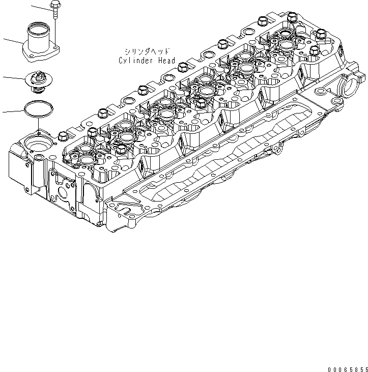 Схема запчастей Komatsu SAA6D107E-1C - ТЕРМОСТАТ И ХЛАДАГЕНТ СОЕДИН-Е ДВИГАТЕЛЬ