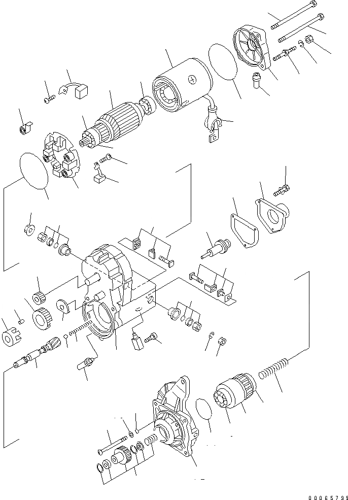 Схема запчастей Komatsu SAA6D107E-1C - СТАРТЕР (V-7.KW) ДВИГАТЕЛЬ