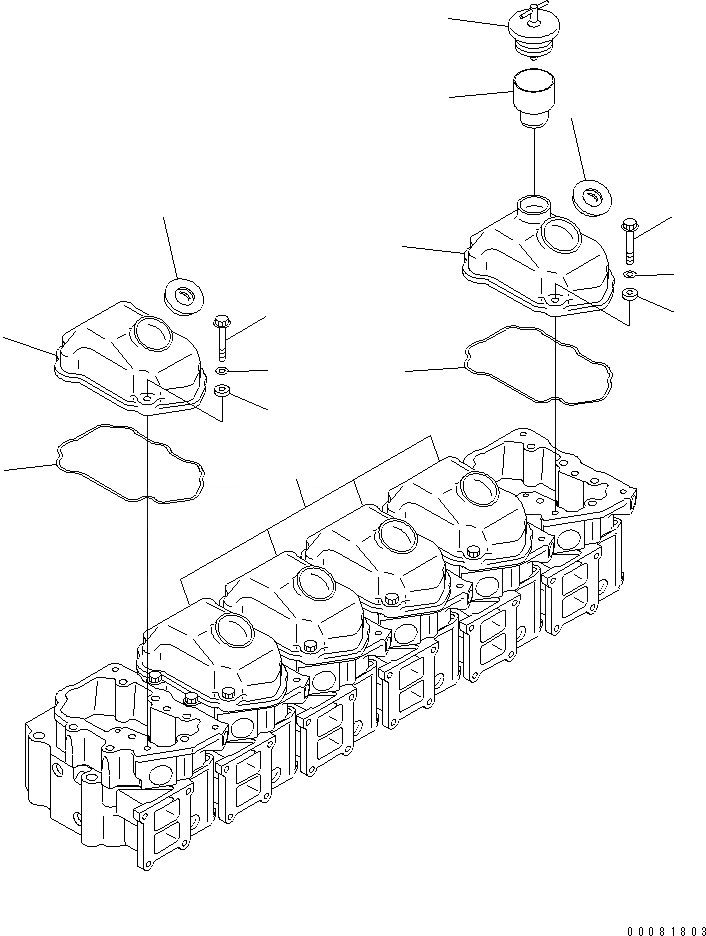 Схема запчастей Komatsu SAA6D125E-3K - КРЫШКА ГОЛОВКИ ДВИГАТЕЛЬ