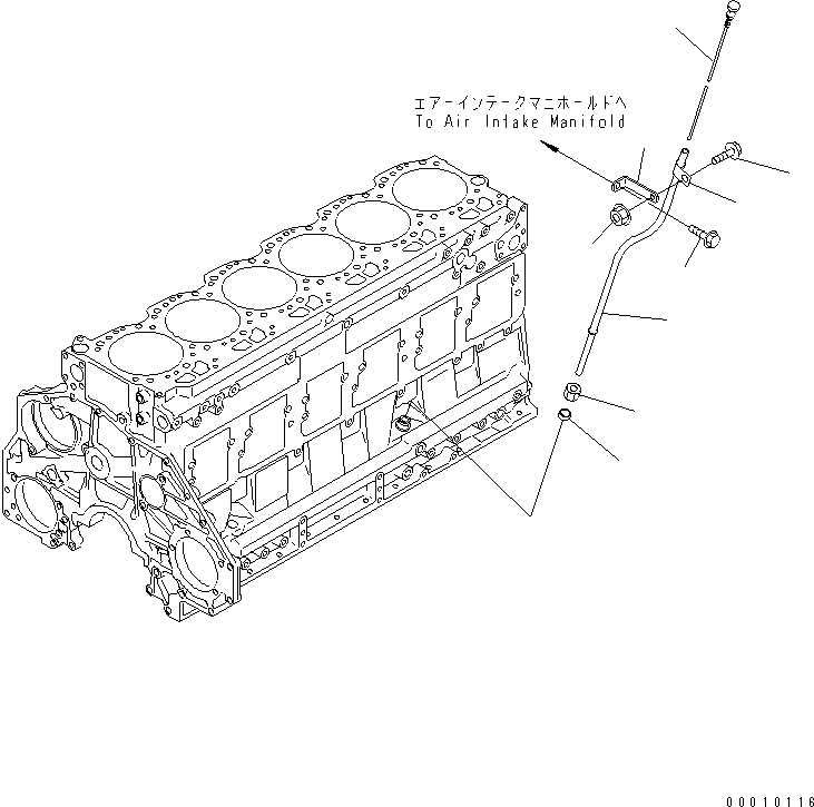 Схема запчастей Komatsu SAA6D125E-3K - МАСЛ. ЩУП ДВИГАТЕЛЬ