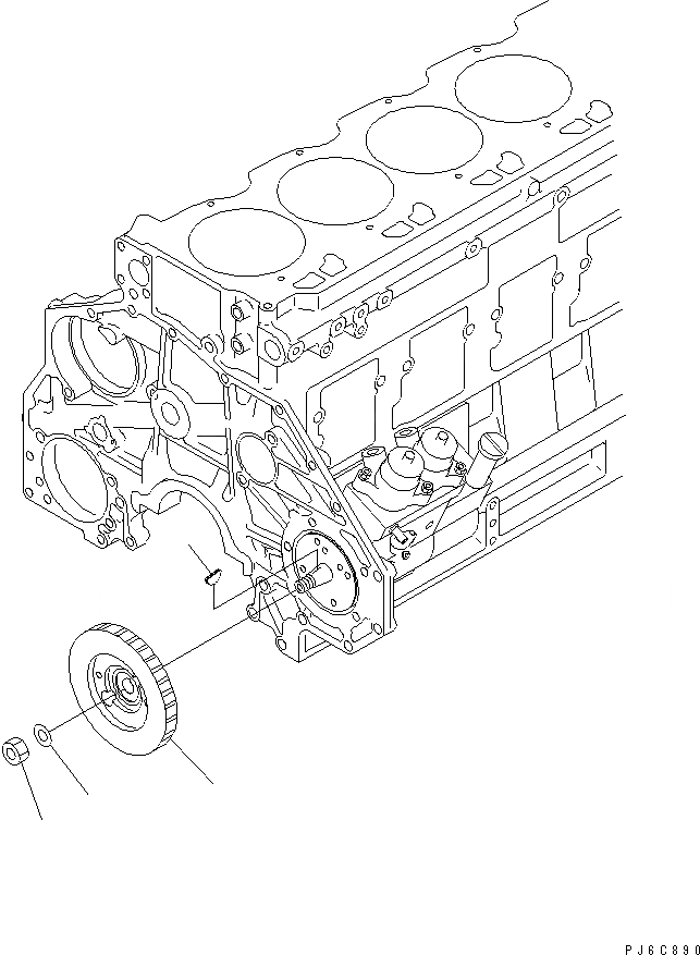 Схема запчастей Komatsu SAA6D125E-3K - ТОПЛИВН. НАСОС ПРИВОД ДВИГАТЕЛЬ