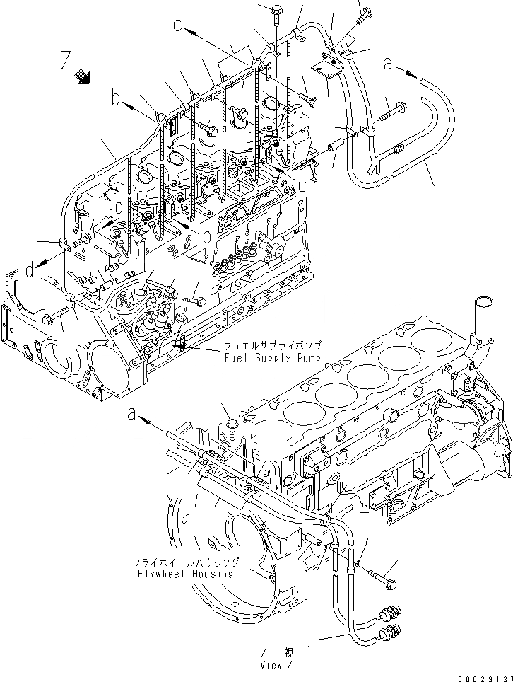 Схема запчастей Komatsu SAA6D125E-3K - ДВИГАТЕЛЬ ПРОВОДКА (/) ДВИГАТЕЛЬ