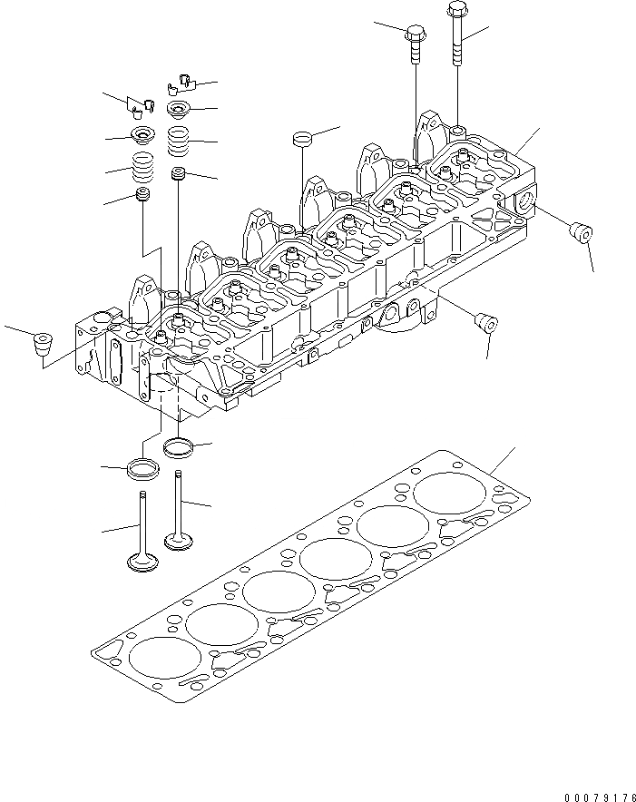 Схема запчастей Komatsu SAA6D102E-2E - ГОЛОВКА ЦИЛИНДРОВ ДВИГАТЕЛЬ