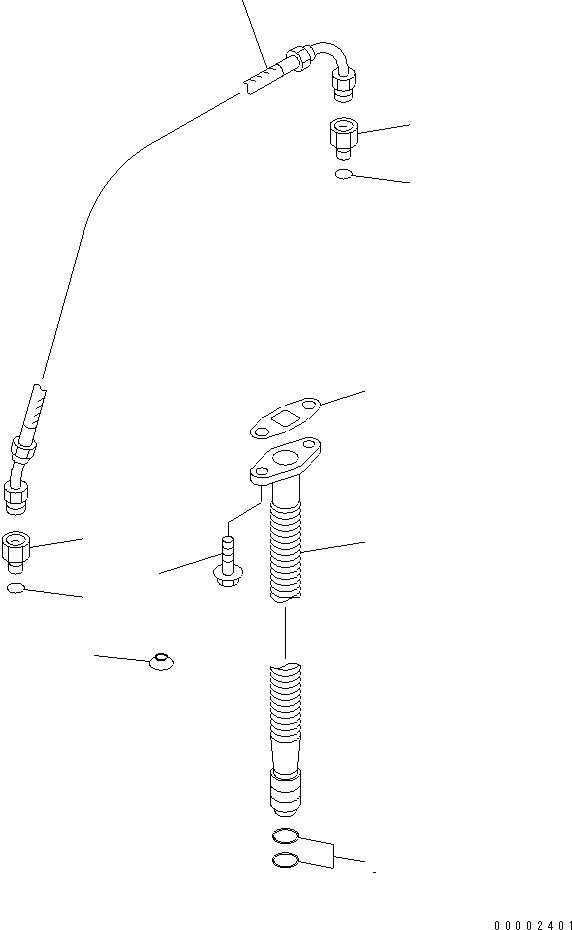 Схема запчастей Komatsu SAA6D102E-2E - ТУРБОНАГНЕТАТЕЛЬ ТРУБЫ ДВИГАТЕЛЬ