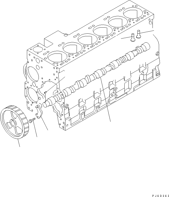 Схема запчастей Komatsu SAA6D102E-2E - РАСПРЕДВАЛ ДВИГАТЕЛЬ