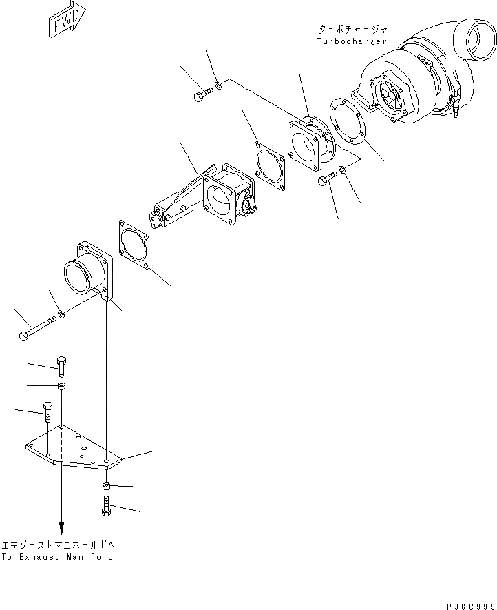 Схема запчастей Komatsu SAA6D140E-3J - ГОРНЫЙ ТОРМОЗ ДВИГАТЕЛЬ