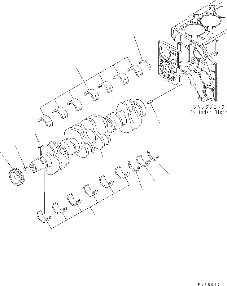Схема запчастей Komatsu SAA6D140E-3J - КОЛЕНВАЛ ДВИГАТЕЛЬ
