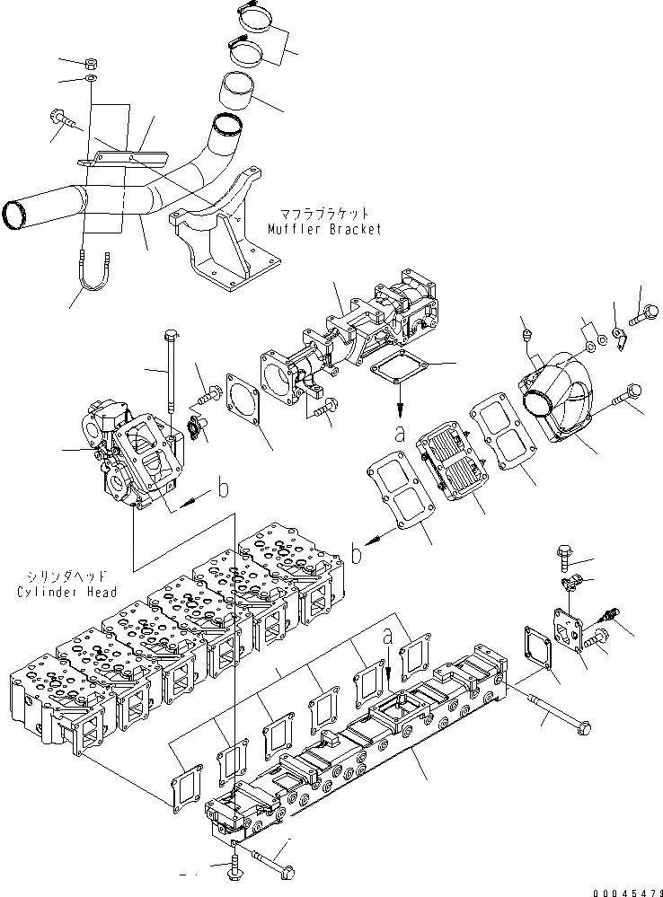 Схема запчастей Komatsu SAA6D125E-5D - ТРУБОПРОВОД ВПУСКА ВОЗДУХА И СОЕДИН-Е(№7-) ДВИГАТЕЛЬ