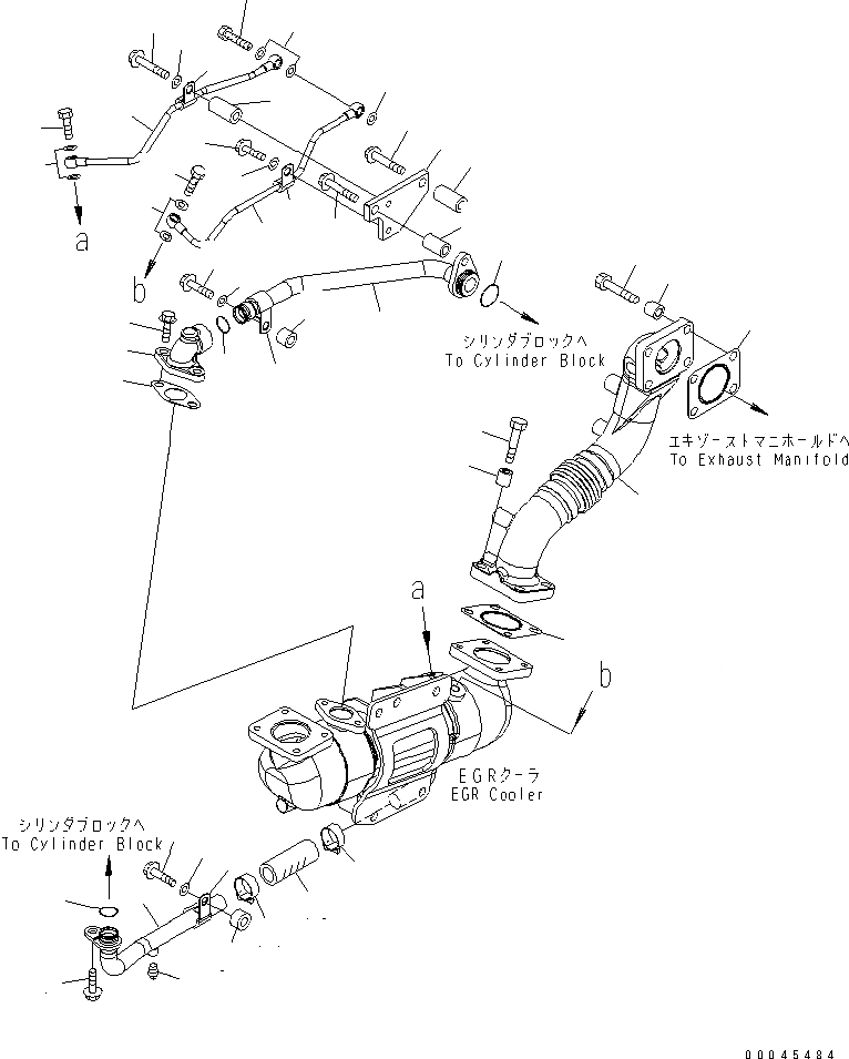 Схема запчастей Komatsu SAA6D125E-5D - ВЫПУСКН. GAS RECIRCULATION (/) (EGR КЛАПАН И ОХЛАДИТЕЛЬ КРЕПЛЕНИЕ) (ОГРАНИЧЕНИЯ ПО ВЫБРОСУ ЕВРОП. 3)(№-) ДВИГАТЕЛЬ