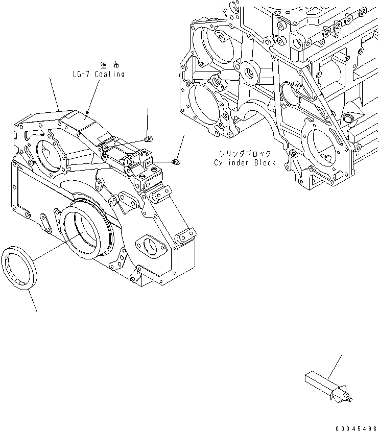 Схема запчастей Komatsu SAA6D125E-5D - ПЕРЕДН. COVER ДВИГАТЕЛЬ