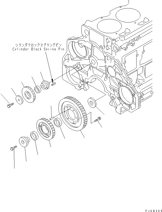 Схема запчастей Komatsu SAA6D125E-5D - ПРОМЕЖУТОЧНАЯ ШЕСТЕРНЯ(№-) ДВИГАТЕЛЬ