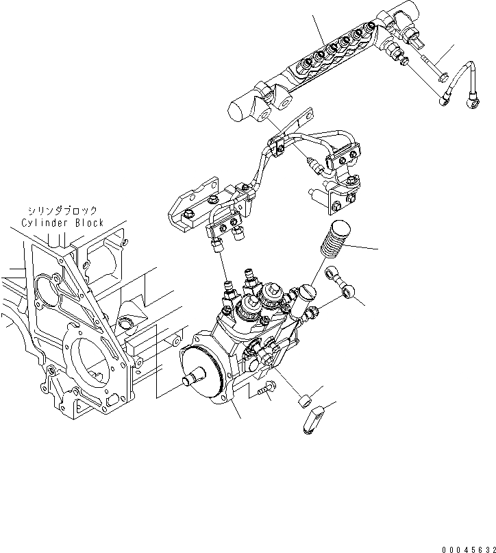 Схема запчастей Komatsu SAA6D125E-5D - ТОПЛИВН. НАСОС И COMMON RAIL ДВИГАТЕЛЬ