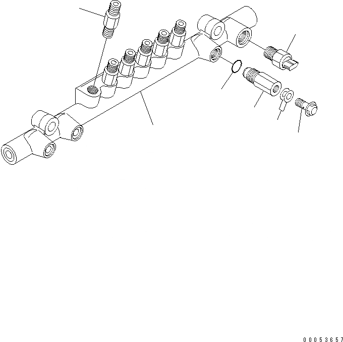 Схема запчастей Komatsu SAA6D125E-5D - CMMN RAIL (ВНУТР. ЧАСТИ) ДВИГАТЕЛЬ