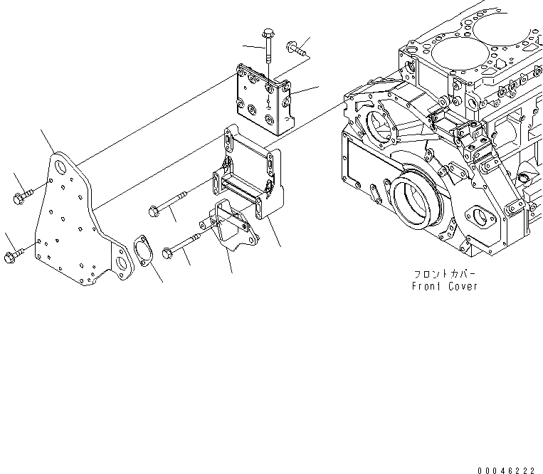 Схема запчастей Komatsu SAA6D125E-5D - ПРИВОД ВЕНТИЛЯТОРА(№7-) ДВИГАТЕЛЬ